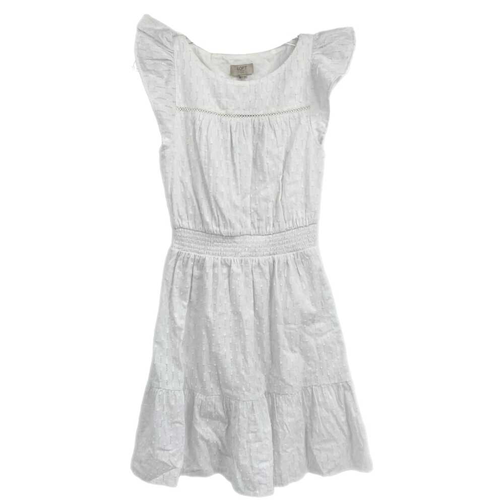 LOFT White Ruffle Shoulder Mini Dress | New with Tags